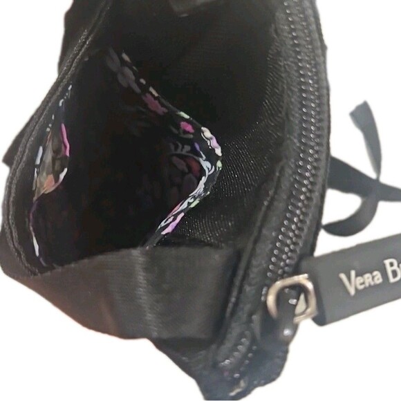 Vera Bradley Crossbody Phone Purse Black Floral Pattern Inside RN 156007 VB120 - Picture 4 of 7